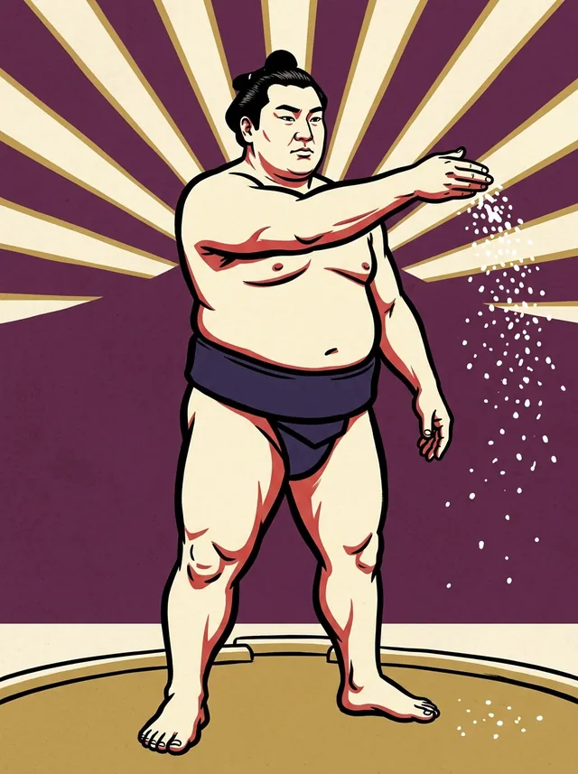 AI-generated illustration of a representative sumo wrestler. Not a photograph or a likeness of Itai Keisuke.