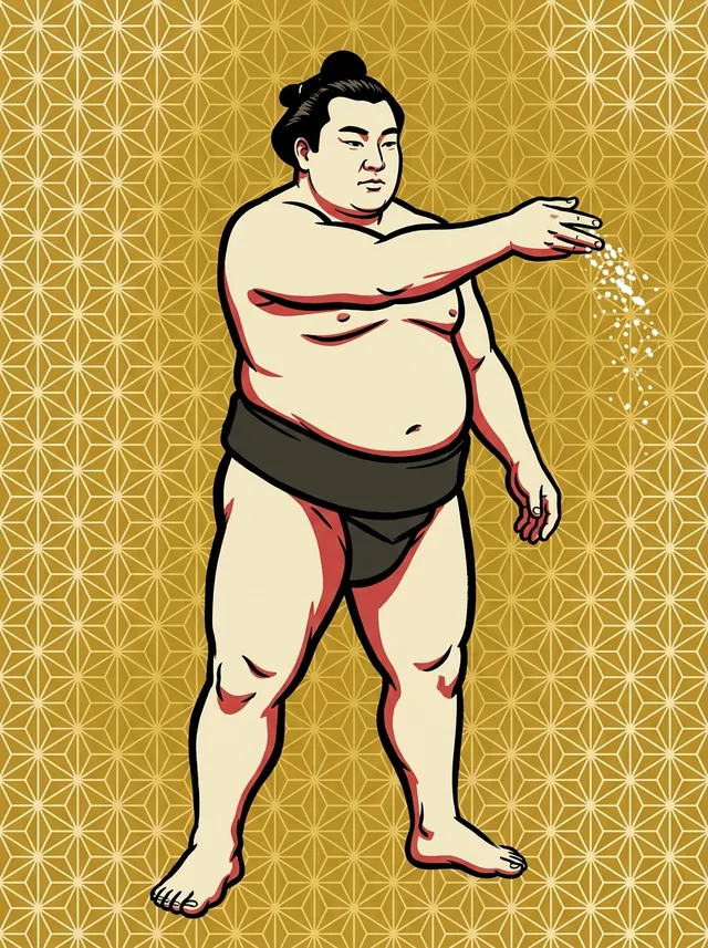 AI-generated illustration of a representative sumo wrestler. Not a photograph or a likeness of Hokutenyu Katsuhiko.