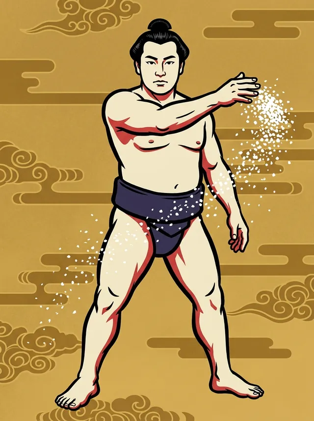 AI-generated illustration of a representative sumo wrestler. Not a photograph or a likeness of Morinosato Harushige.