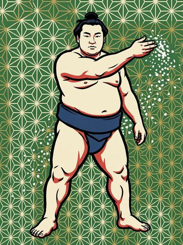 AI-generated illustration of a representative sumo wrestler. Not a photograph or a likeness of Konuma Katsuyuki.