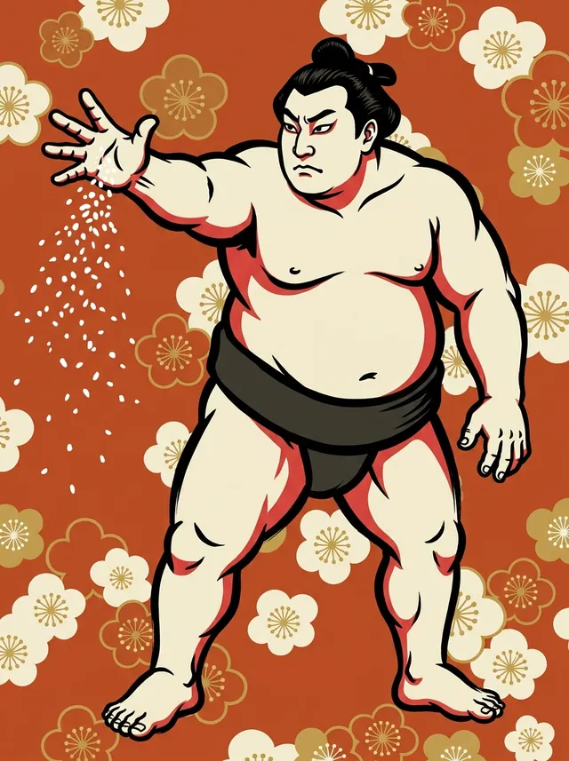 AI-generated illustration of a representative sumo wrestler. Not a photograph or a likeness of Hamanoshima Keishi.