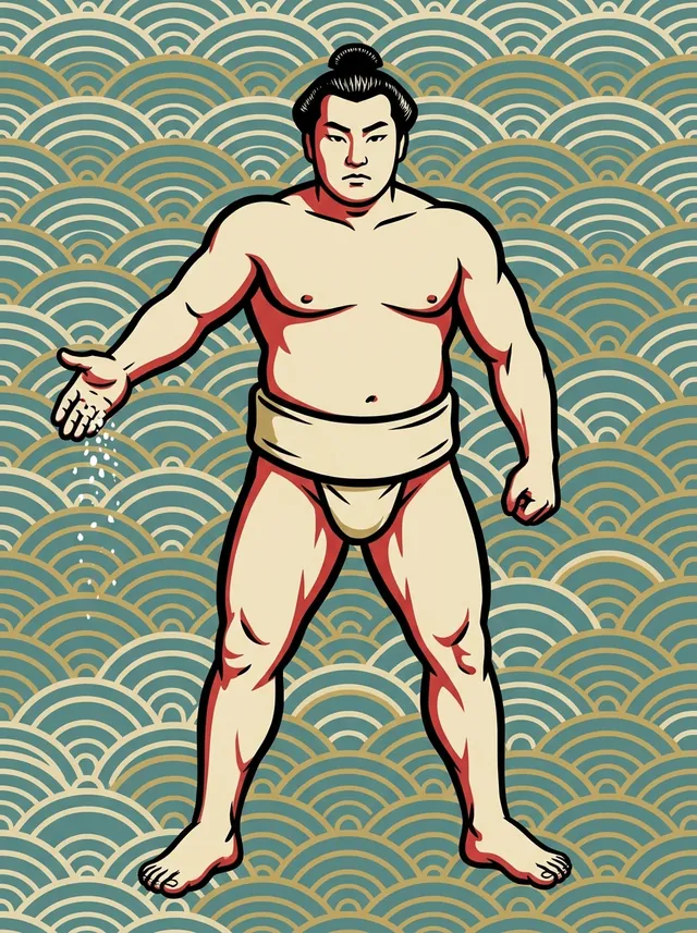 AI-generated illustration of a representative sumo wrestler. Not a photograph or a likeness of Misugiiso Zenshichi.