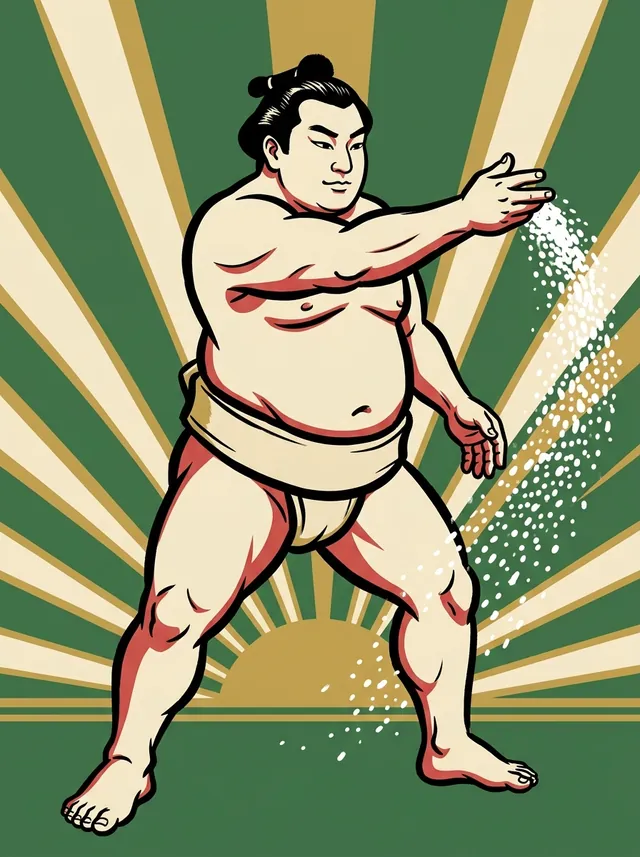 AI-generated illustration of a representative sumo wrestler. Not a photograph or a likeness of Takaragawa Masaharu.