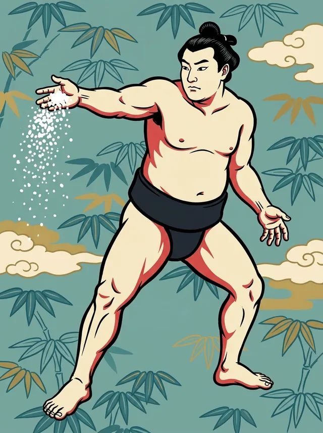 AI-generated illustration of a representative sumo wrestler. Not a photograph or a likeness of Kinkazan Daigoro.
