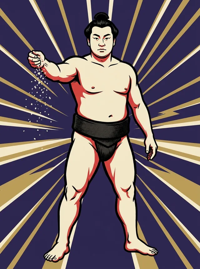 AI-generated illustration of a representative sumo wrestler. Not a photograph or a likeness of Oshio Seijiro.