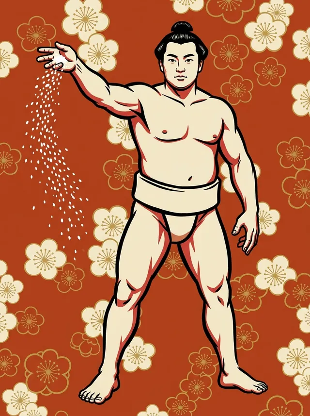 AI-generated illustration of a representative sumo wrestler. Not a photograph or a likeness of Banshinzan Seizaburo.