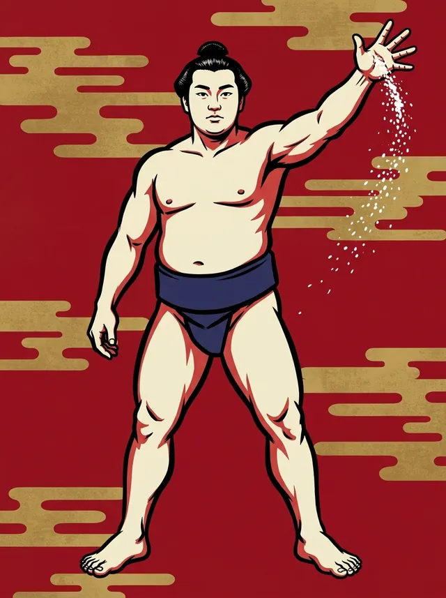 AI-generated illustration of a representative sumo wrestler. Not a photograph or a likeness of Ayanobori Takezo.