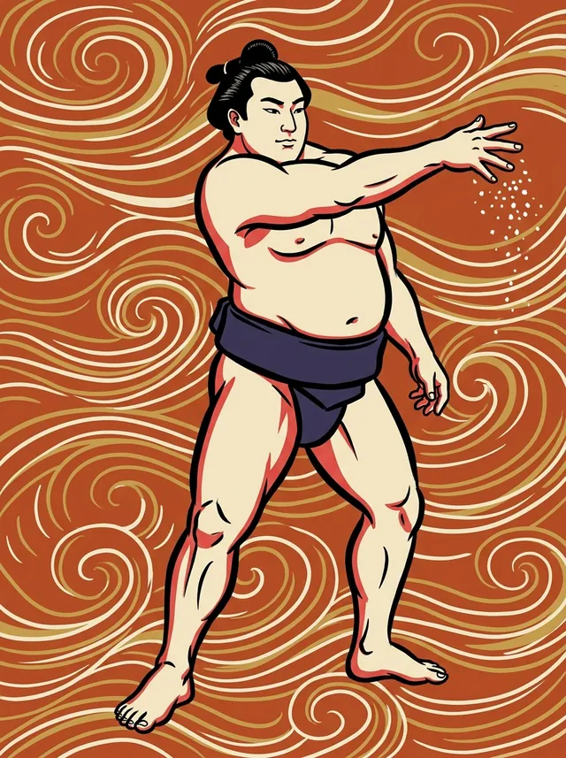 AI-generated illustration of a representative sumo wrestler. Not a photograph or a likeness of Tsurugamine Michiyoshi.