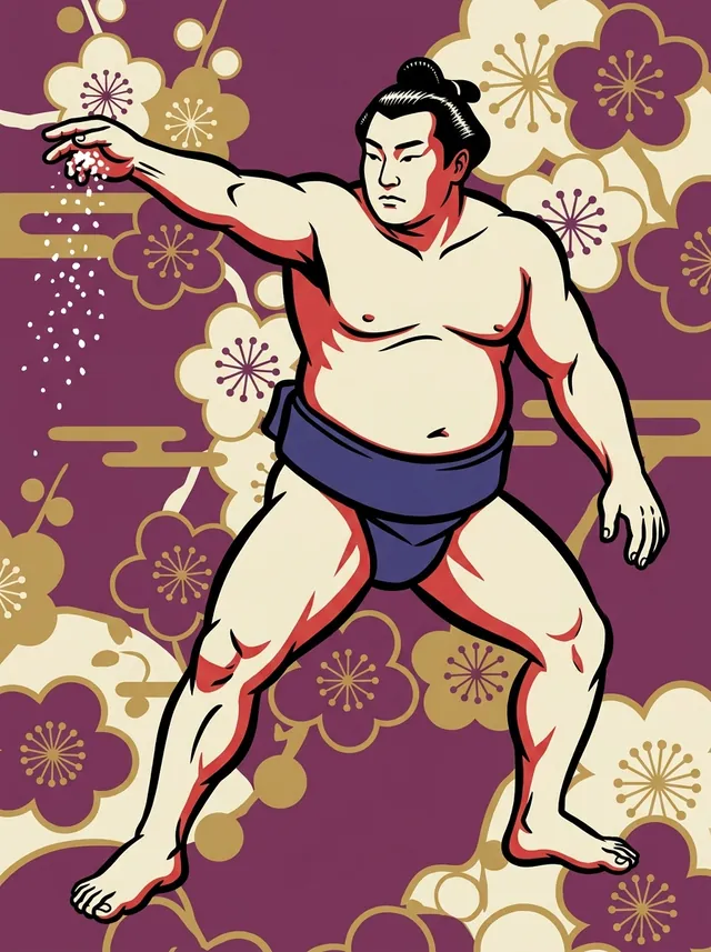 AI-generated illustration of a representative sumo wrestler. Not a photograph or a likeness of Masuiyama Daishiro.