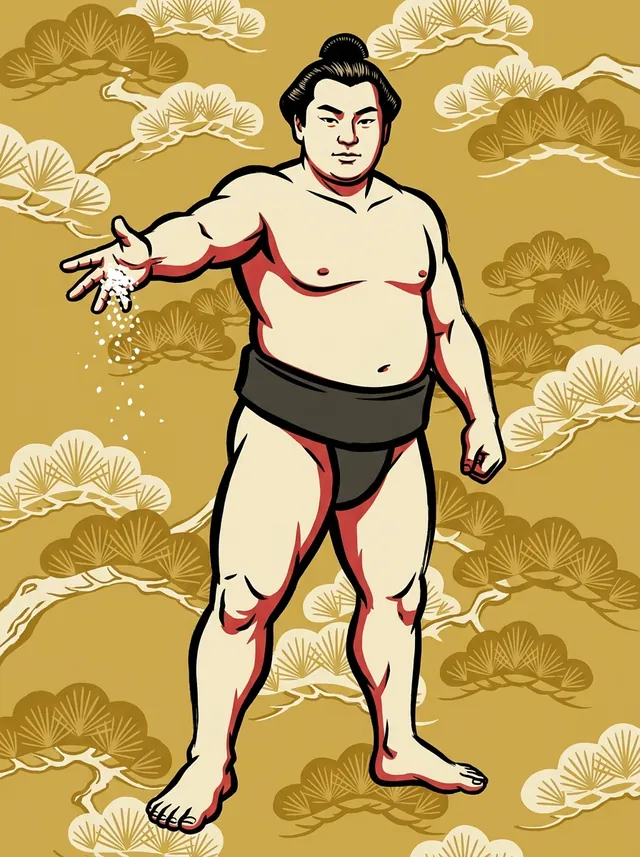 AI-generated illustration of a representative sumo wrestler. Not a photograph or a likeness of Wakashio Yoshio.