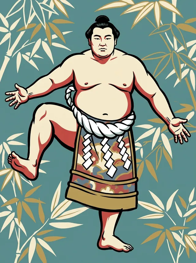 AI-generated illustration of a representative sumo wrestler. Not a photograph or a likeness of Chiyonoyama Masanobu.