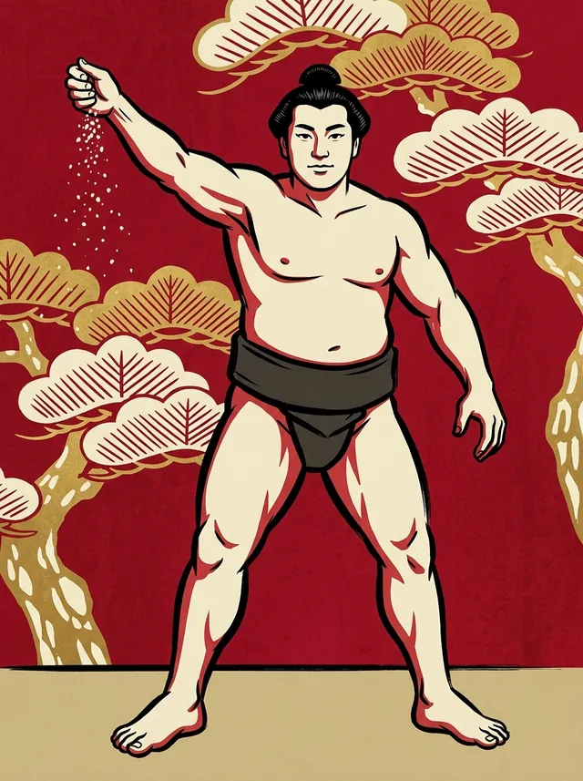 AI-generated illustration of a representative sumo wrestler. Not a photograph or a likeness of Masumiyama Akimasa.
