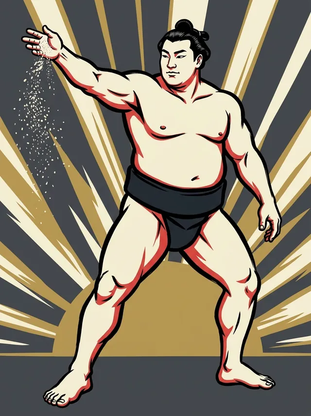 AI-generated illustration of a representative sumo wrestler. Not a photograph or a likeness of Nanatsuumi Misao.