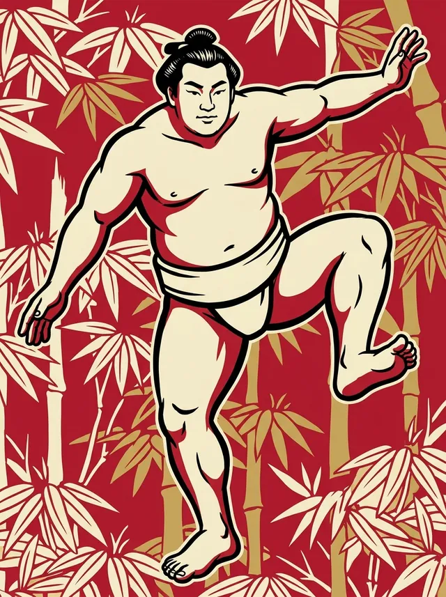 AI-generated illustration of a representative sumo wrestler. Not a photograph or a likeness of Osegawa Hangoro.