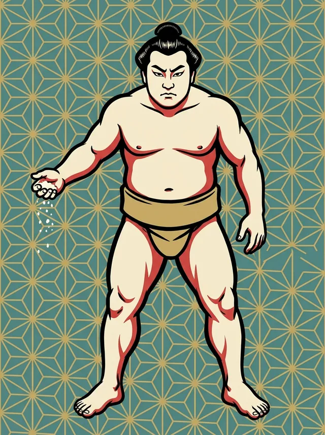 AI-generated illustration of a representative sumo wrestler. Not a photograph or a likeness of Wakanoumi Masateru.