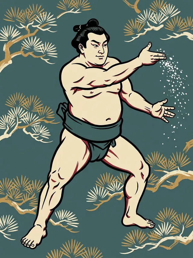 AI-generated illustration of a representative sumo wrestler. Not a photograph or a likeness of Hoshikabuto Yoshio.