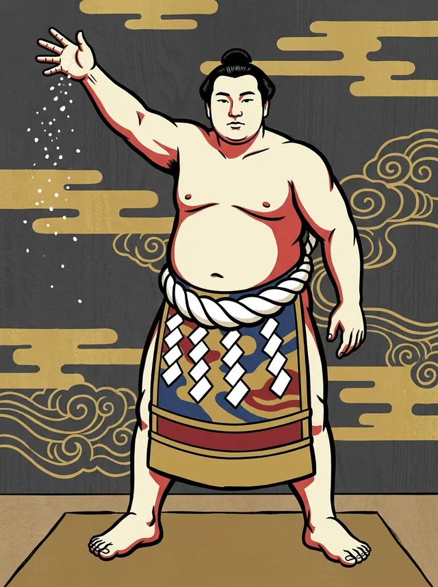 AI-generated illustration of a representative sumo wrestler. Not a photograph or a likeness of Sadanoyama Shinmatsu.