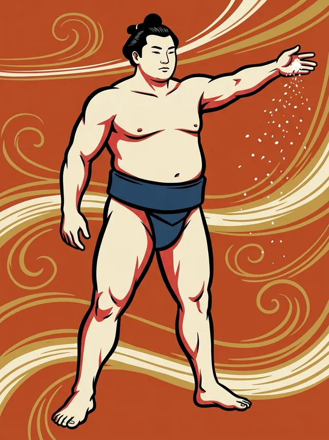 AI-generated illustration of a representative sumo wrestler. Not a photograph or a likeness of Miyabashira Yoshio.