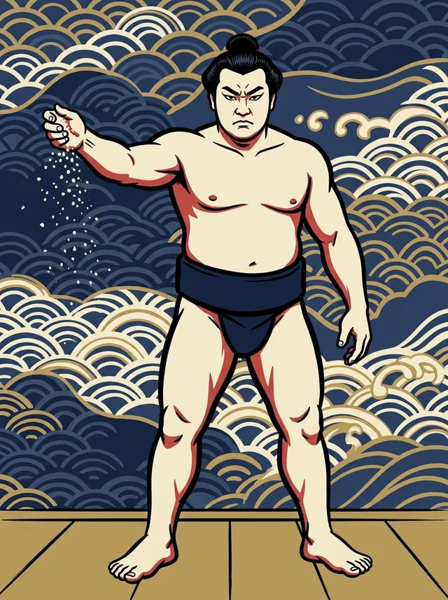 AI-generated illustration of a representative sumo wrestler. Not a photograph or a likeness of Futagodake Takeshi.