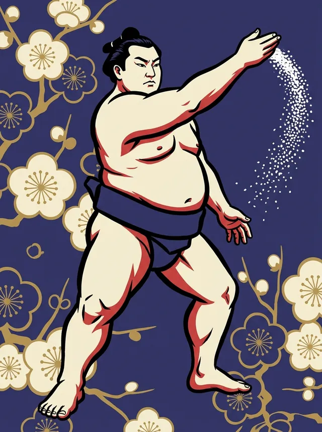 AI-generated illustration of a representative sumo wrestler. Not a photograph or a likeness of Ryuko Seiho.