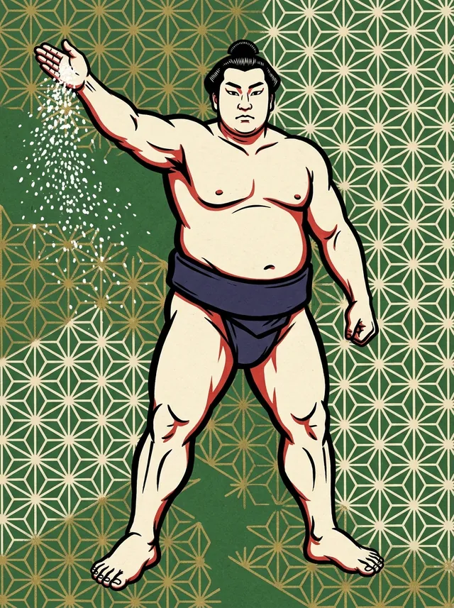 AI-generated illustration of a representative sumo wrestler. Not a photograph or a likeness of Dewanohana Yoshitaka.