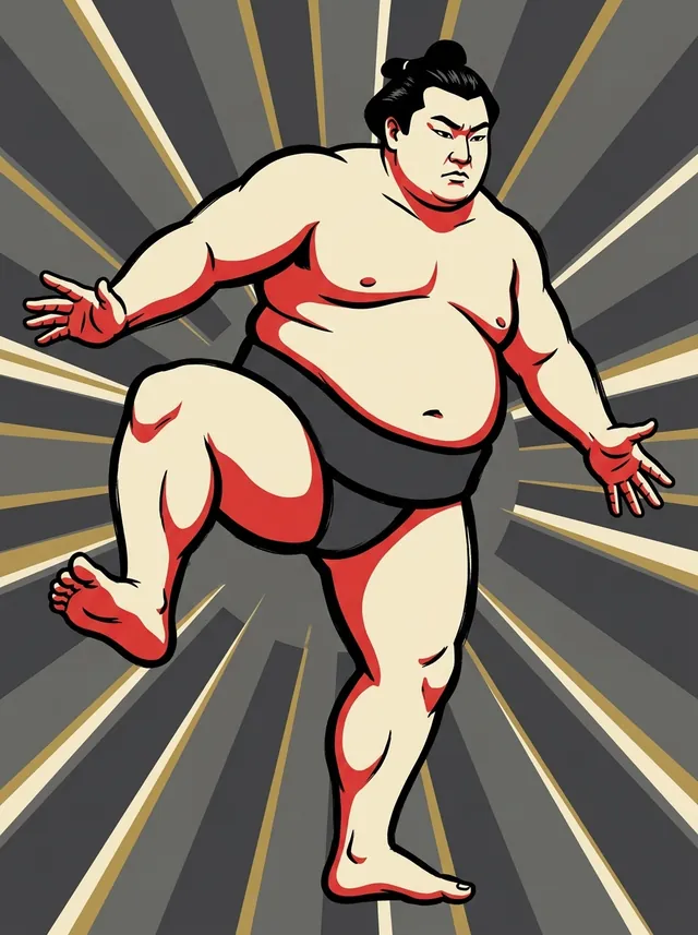 AI-generated illustration of a representative sumo wrestler. Not a photograph or a likeness of Oyutaka Masachika.
