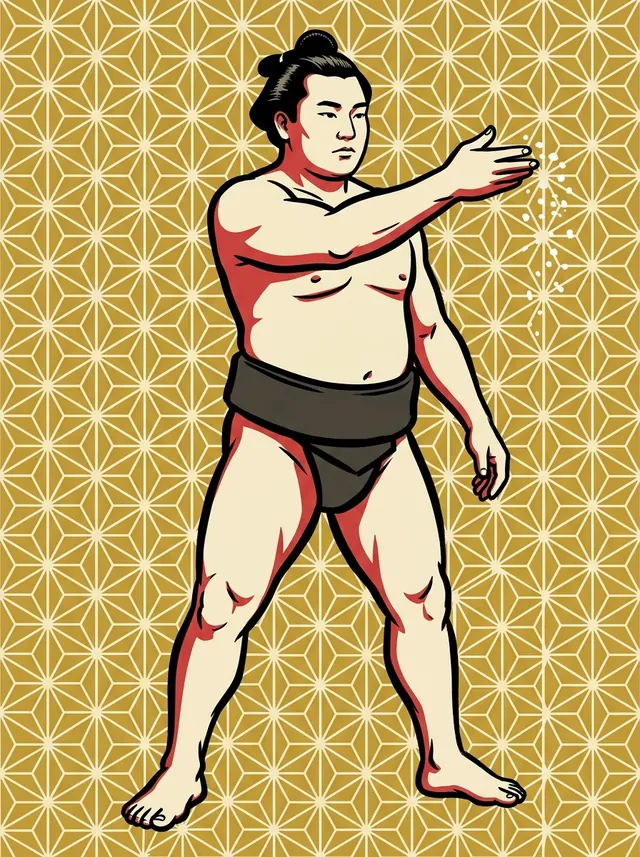 AI-generated illustration of a representative sumo wrestler. Not a photograph or a likeness of Odate Nobutaro.