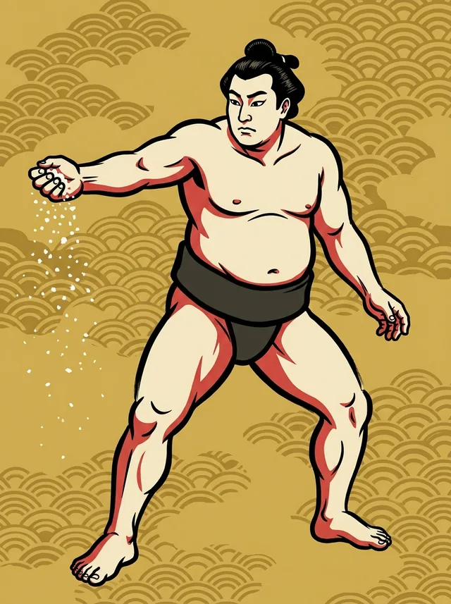 AI-generated illustration of a representative sumo wrestler. Not a photograph or a likeness of Ijuin Daihachi.