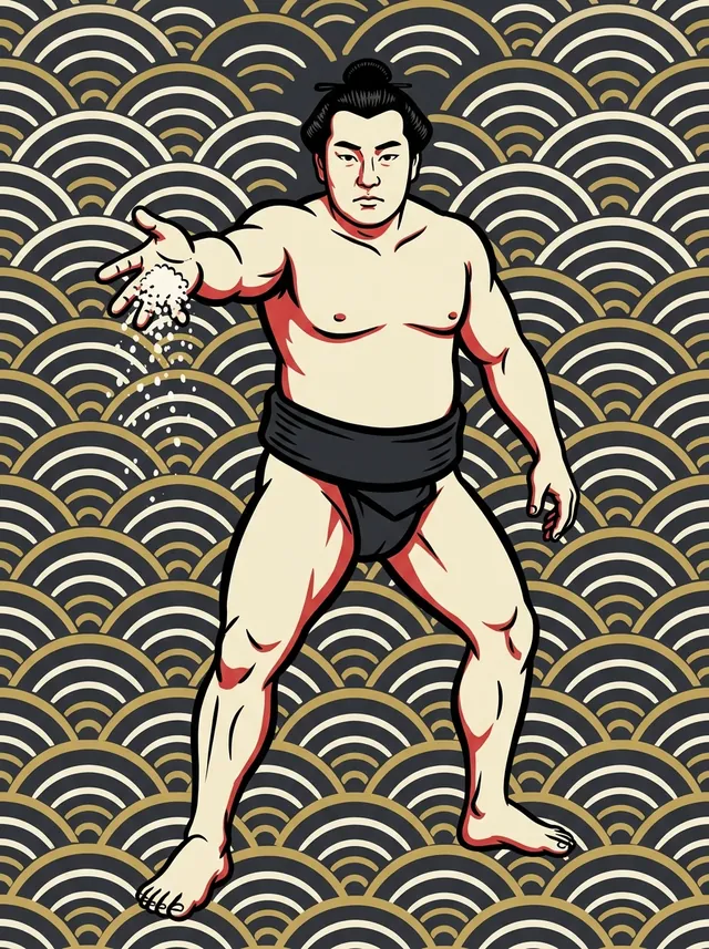 AI-generated illustration of a representative sumo wrestler. Not a photograph or a likeness of Fukumidori Masayoshi.