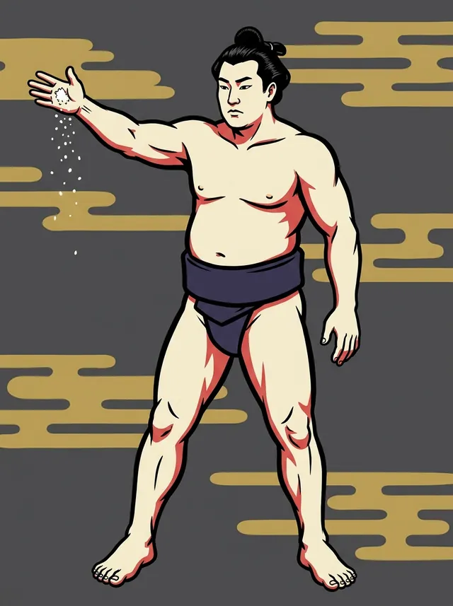 AI-generated illustration of a representative sumo wrestler. Not a photograph or a likeness of Kamanishiki Tamenosuke.