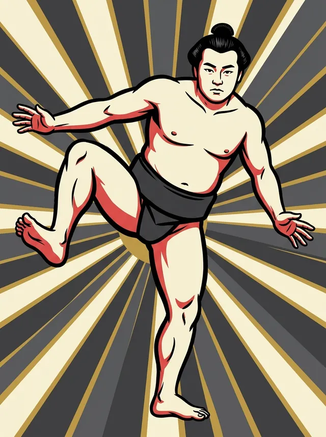 AI-generated illustration of a representative sumo wrestler. Not a photograph or a likeness of Tokinami Haruki.