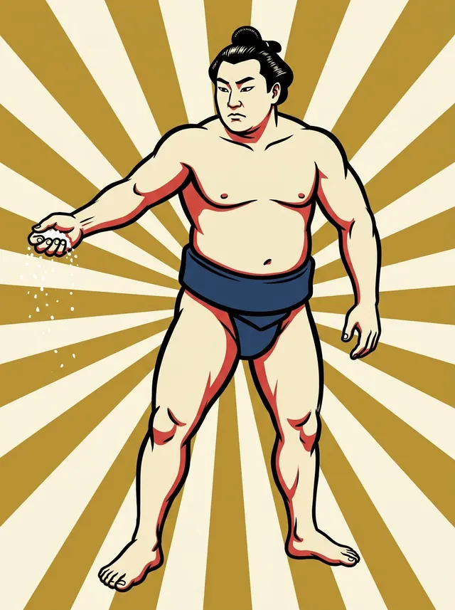 AI-generated illustration of a representative sumo wrestler. Not a photograph or a likeness of Akashiumi Hideaki.