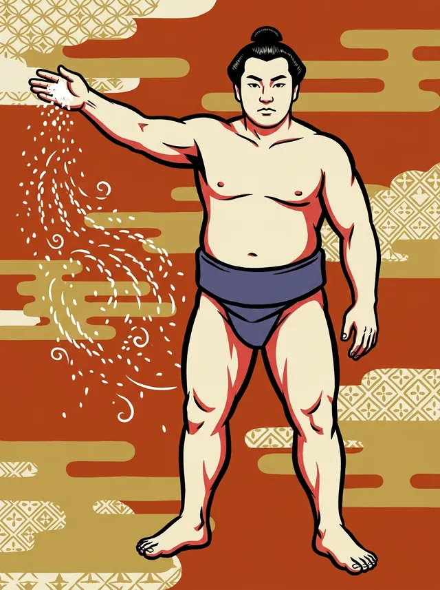 AI-generated illustration of a representative sumo wrestler. Not a photograph or a likeness of Tashiroiwa Hiromichi.