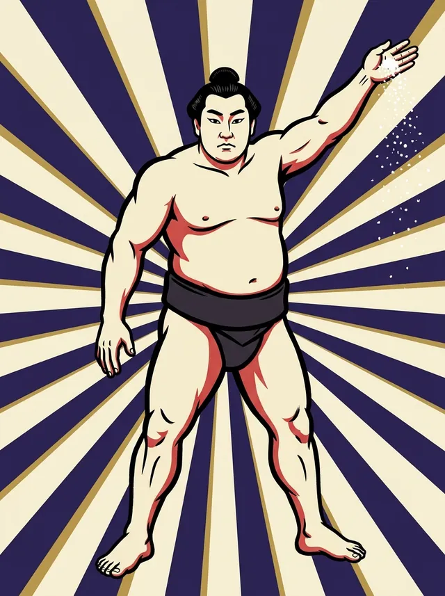 AI-generated illustration of a representative sumo wrestler. Not a photograph or a likeness of Hanaikada Ken.