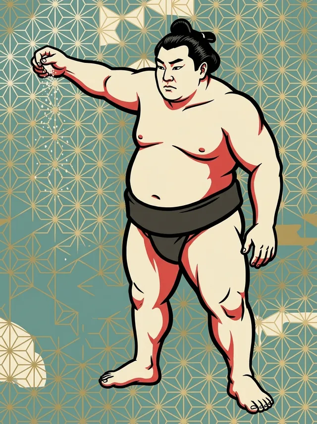 AI-generated illustration of a representative sumo wrestler. Not a photograph or a likeness of Oedo.