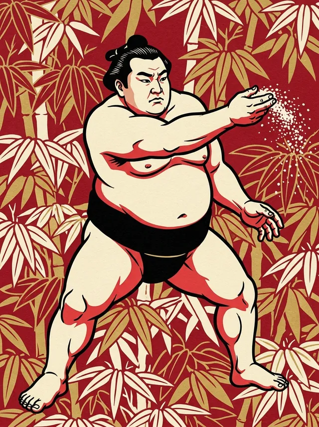 AI-generated illustration of a representative sumo wrestler. Not a photograph or a likeness of Hikarinoyama Kanemitsu.