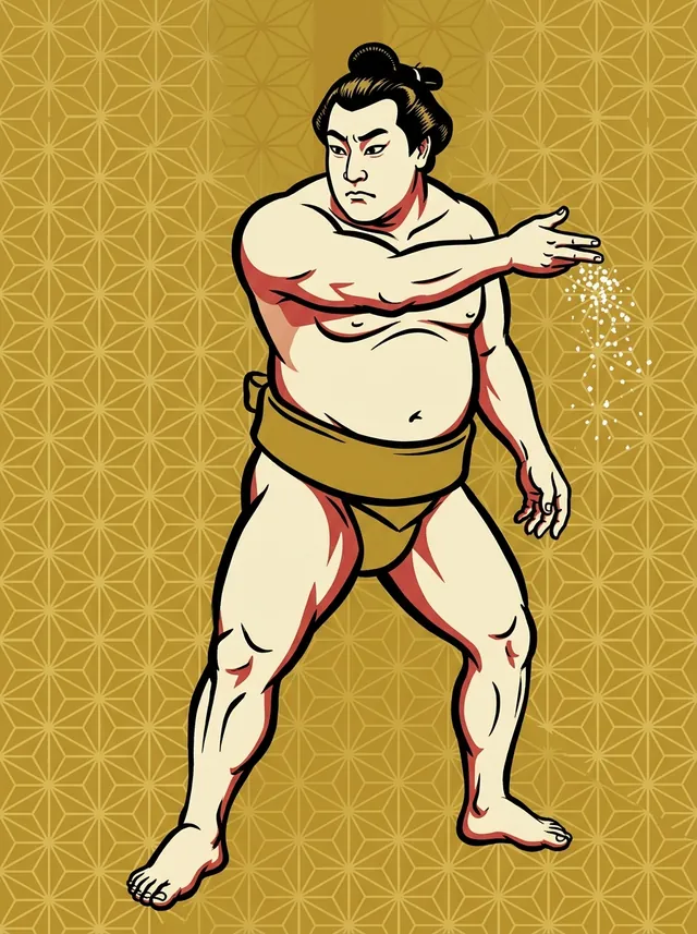 AI-generated illustration of a representative sumo wrestler. Not a photograph or a likeness of Wakasoryu Shuzo.