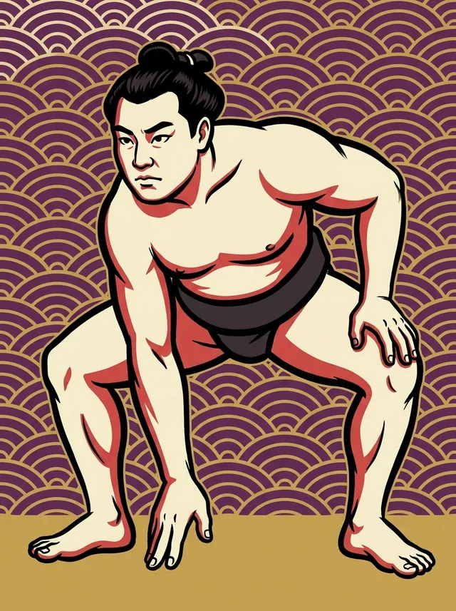AI-generated illustration of a representative sumo wrestler. Not a photograph or a likeness of Ohashi.