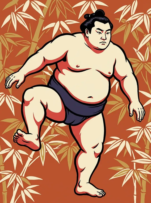 AI-generated illustration of a representative sumo wrestler. Not a photograph or a likeness of Genkaiho Kazuhisa.