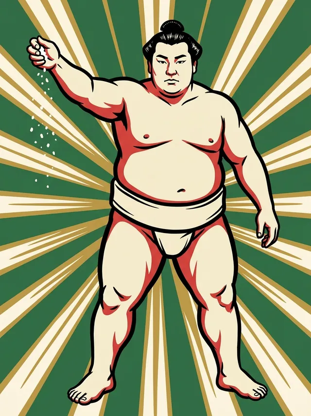AI-generated illustration of a representative sumo wrestler. Not a photograph or a likeness of Daishoho Masami.