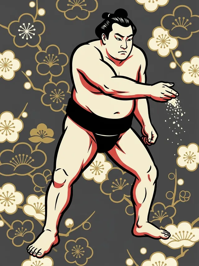 AI-generated illustration of a representative sumo wrestler. Not a photograph or a likeness of Kumonryu Masagoro.