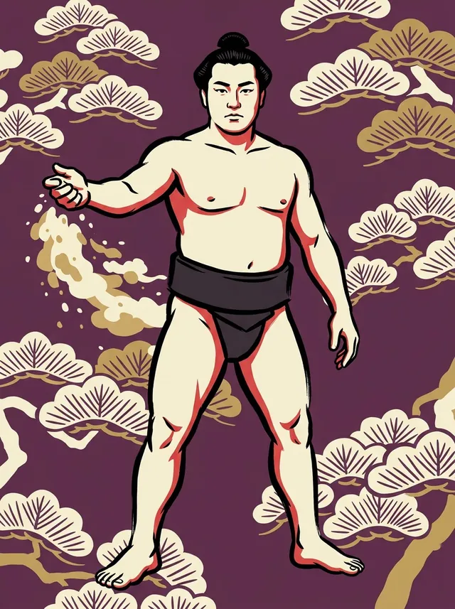 AI-generated illustration of a representative sumo wrestler. Not a photograph or a likeness of Hakkenzan Shotaro.