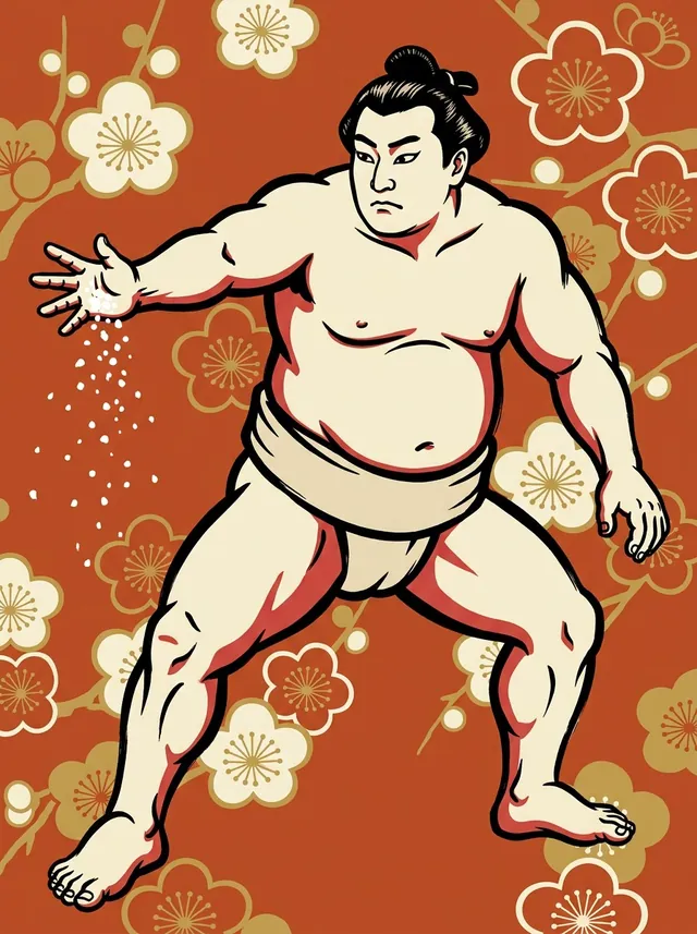 AI-generated illustration of a representative sumo wrestler. Not a photograph or a likeness of Tochinomine Jinichiro.
