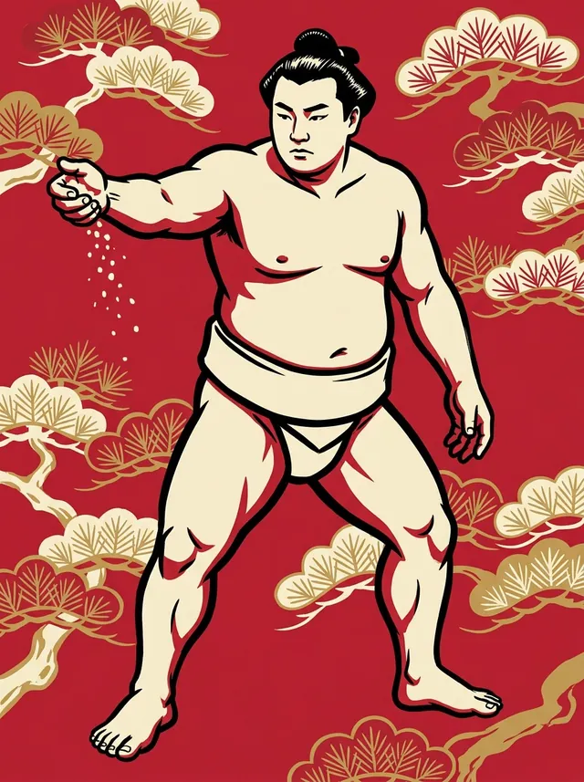 AI-generated illustration of a representative sumo wrestler. Not a photograph or a likeness of Yahazuyama Tsuyoshi.