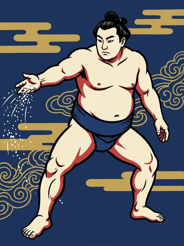 AI-generated illustration of a representative sumo wrestler. Not a photograph or a likeness of Kinryuzan Soji.