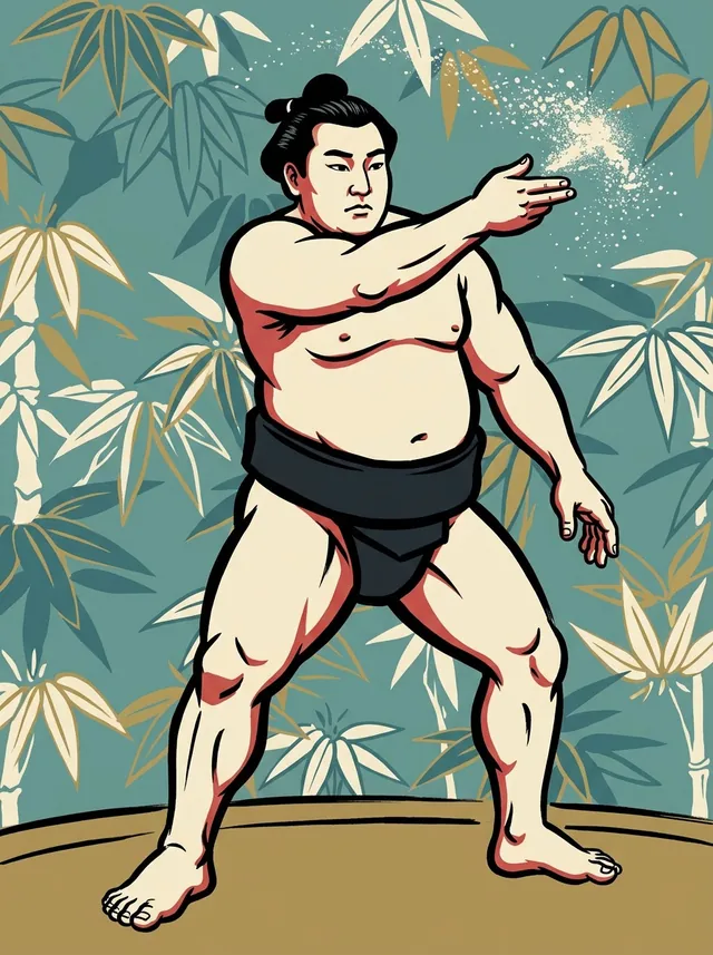AI-generated illustration of a representative sumo wrestler. Not a photograph or a likeness of Yakushiyama Seishin.
