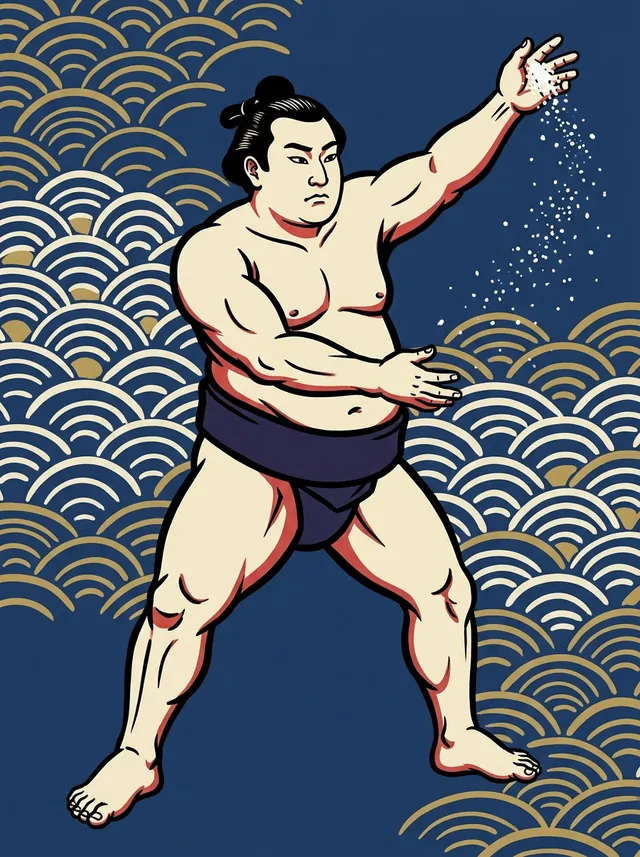 AI-generated illustration of a representative sumo wrestler. Not a photograph or a likeness of Narushio.