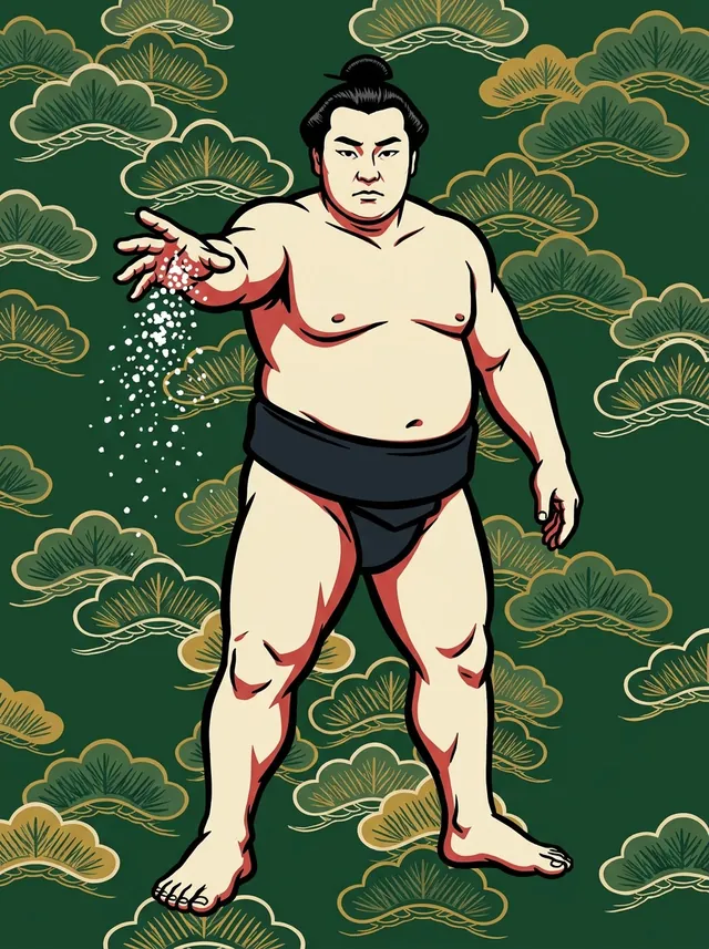 AI-generated illustration of a representative sumo wrestler. Not a photograph or a likeness of Mutsunohana.