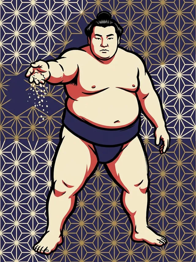 AI-generated illustration of a representative sumo wrestler. Not a photograph or a likeness of Daishoyama Tsuyoshi.