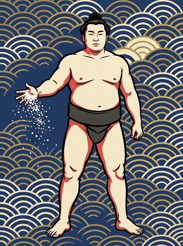 AI-generated illustration of a representative sumo wrestler. Not a photograph or a likeness of Seiko.